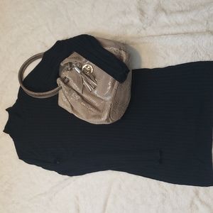 Zara black ribbed sweater turtleneck bodycon dress
